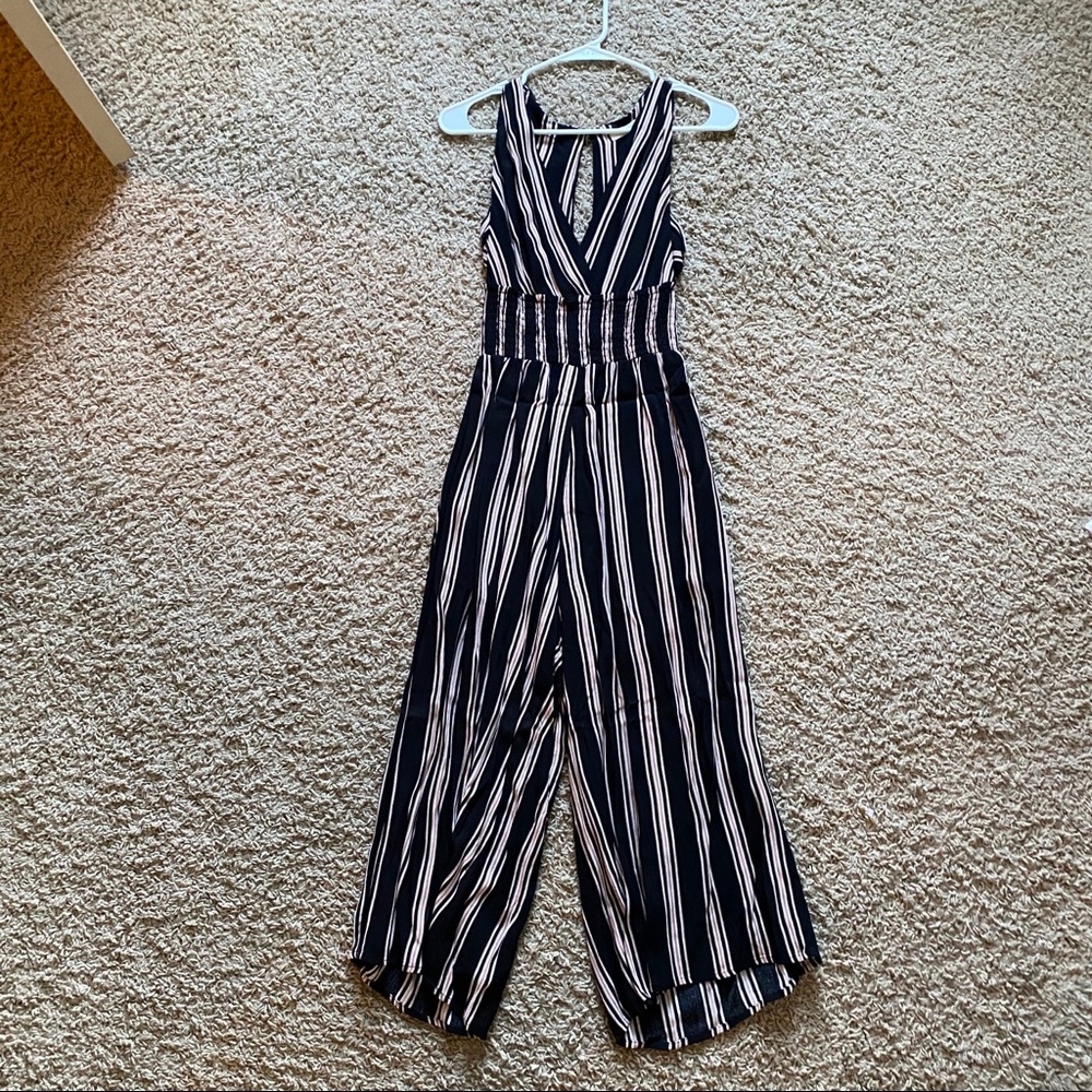 Striped Jumpsuit with Cutouts